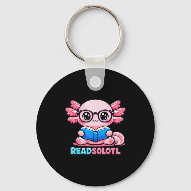 Porte-clés Conception d'axolotl de lecture mignonne pour tous (Recto)