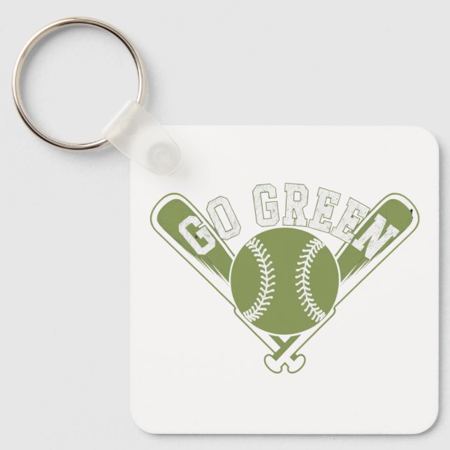 Porte-clés Conception de baseball Go Green (Recto)