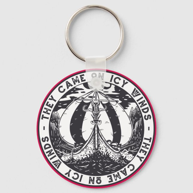 Porte-clés Conception de bateau Viking scandinave nordique (Recto)