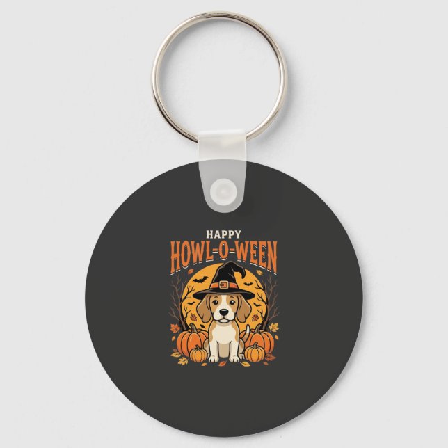 Porte-clés Conception de Beagle Halloween Howl-O-Ween Chien C (Recto)