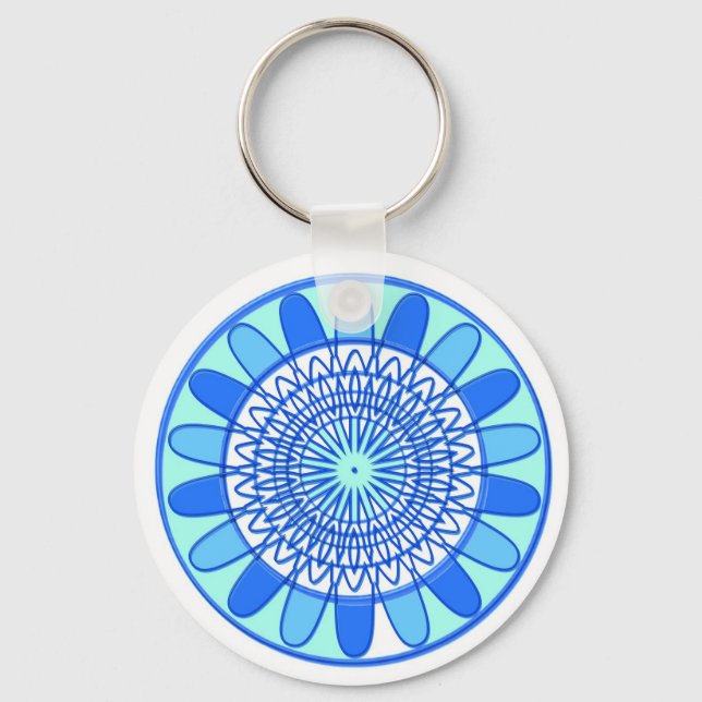 Porte-clés Conception de bijou élégant à paillettes bleues (Recto)