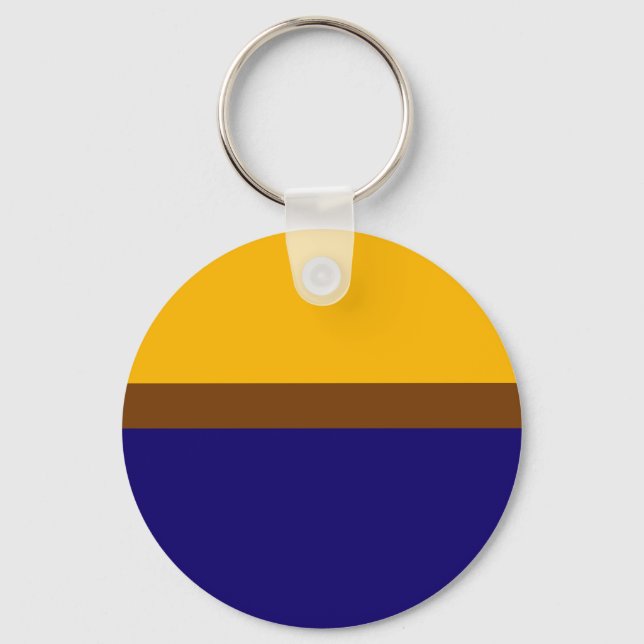 Porte-clés Conception de bloc couleur bleu jaune (Recto)