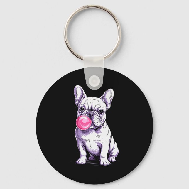 Porte-clés Conception de bouledogue français pour hommes femm (Recto)