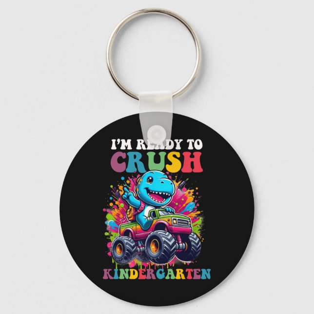 Porte-clés Conception de camion de dinosaure de maternelle pr (Recto)