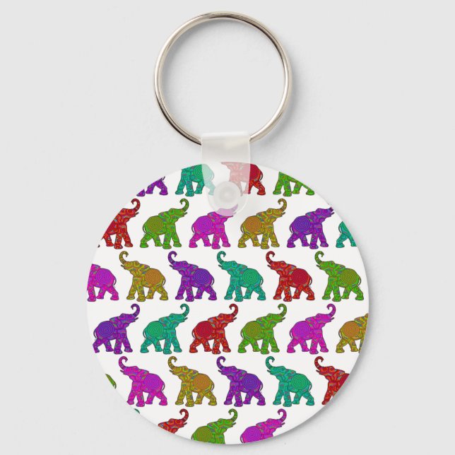 Porte-clés conception de carreaux en motif Elephant Walk (Recto)
