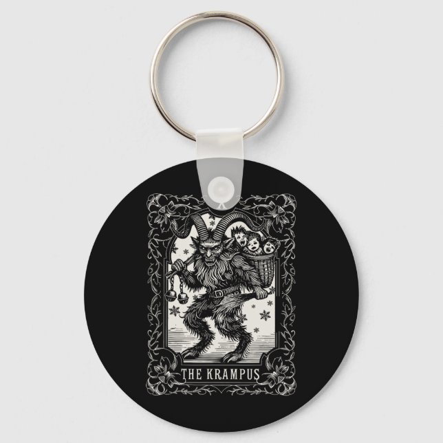 Porte-clés Conception de carte de tarot Krampus saison de Noë (Recto)