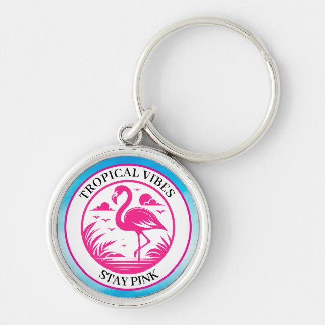 Porte-clés Conception de cercle d'été flamant rose-68730 (Devant)