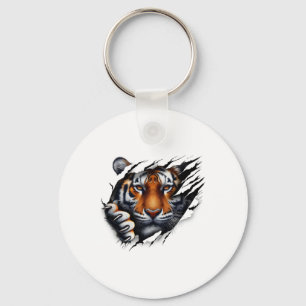 Porte-clés Conception de chemise au visage de tigre d'esprit