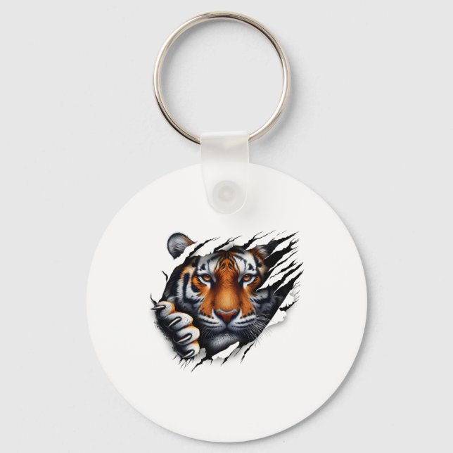 Porte-clés Conception de chemise au visage de tigre d'esprit  (Recto)