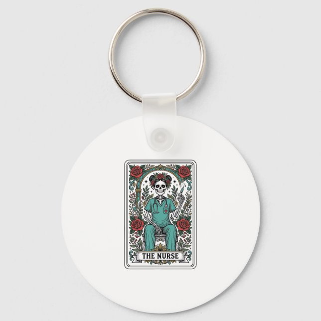 Porte-clés Conception de chemise de carte de tarot d'infirmiè (Recto)