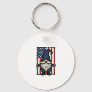 Porte-clés Conception de chemise de drapeau vintage Gnome pat