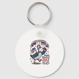 Porte-clés Conception de chemise de l'oie vintage du 4 juille