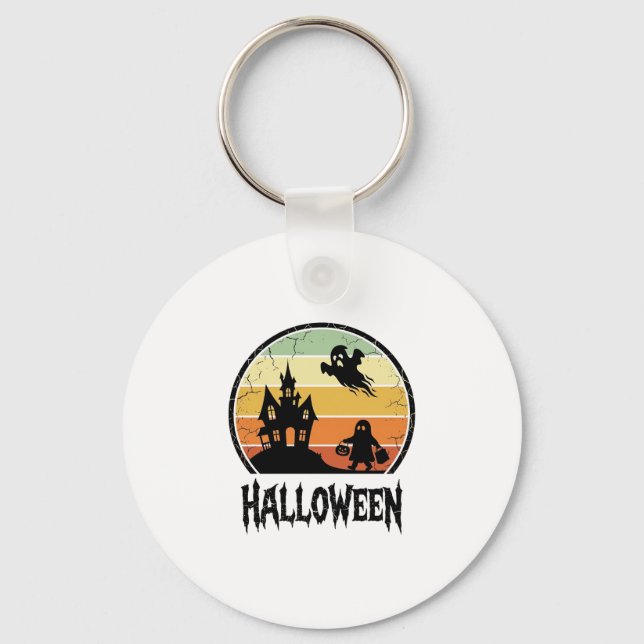 Porte-clés Conception de chemise de maison hantée Halloween S (Recto)