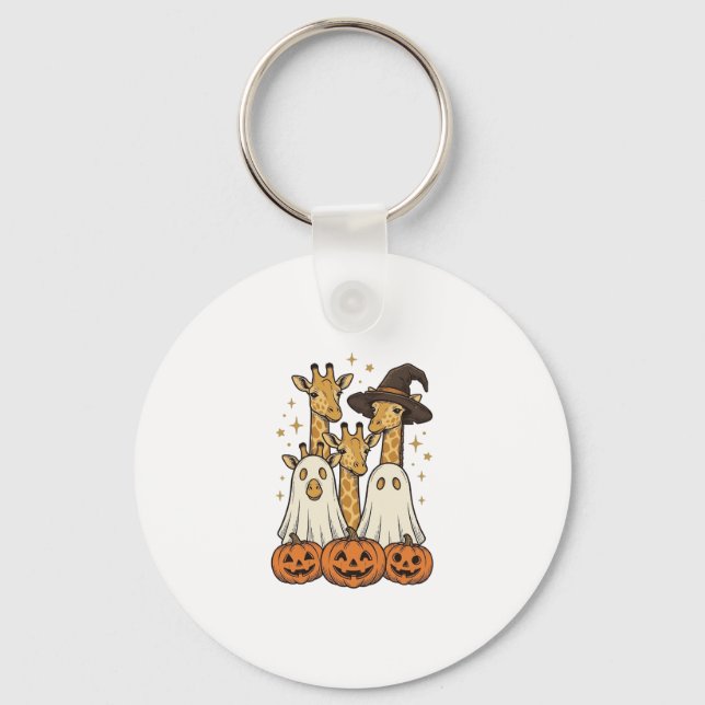 Porte-clés Conception de chemise fantôme de girafe de Hallowe (Recto)