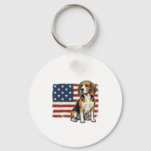 Porte-clés Conception de chemise pour chien de drapeau patrio