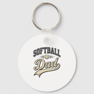 Porte-clés Conception de chemise pour papa de softball vintag