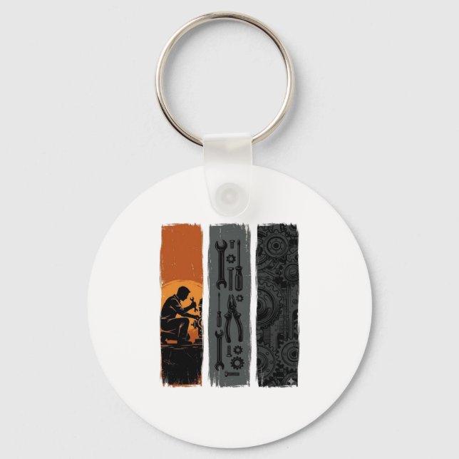 Porte-clés Conception de chemise triptyque d'outils de mécani (Recto)