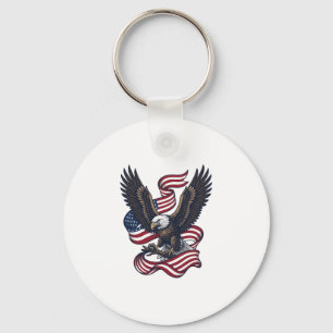 Porte-clés Conception de chemise vectorielle aigle patriotiqu
