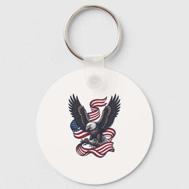 Porte-clés Conception de chemise vectorielle aigle patriotiqu (Recto)