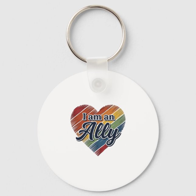 Porte-clés Conception de chemise vectorielle cœur allié arc-e (Recto)