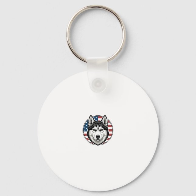 Porte-clés Conception de chemise vectorielle de chien patriot (Recto)