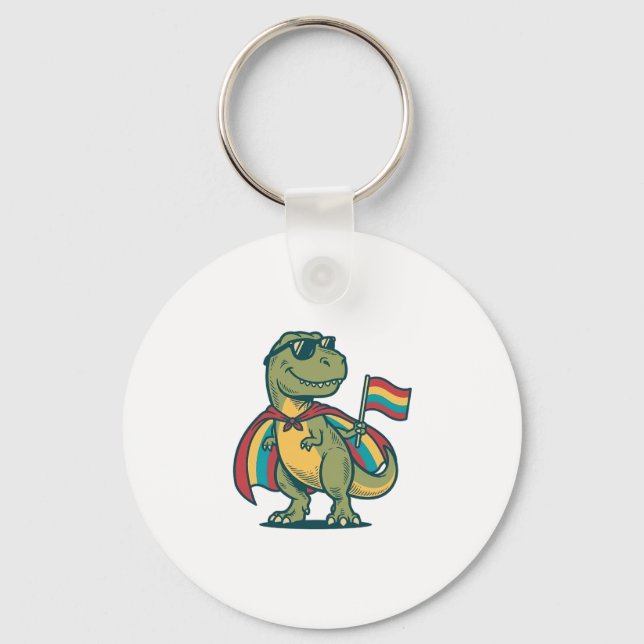 Porte-clés Conception de chemise vectorielle de dinosaure de  (Recto)
