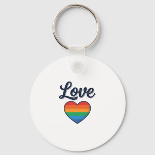 Porte-clés Conception de chemise vectorielle Love Rainbow Hea