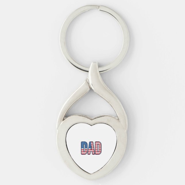 Porte-clés Conception de chemise vectorielle Papa patriotique (Devant)