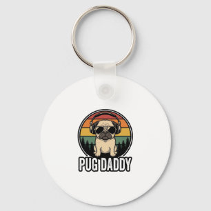 Porte-clés Conception de chemise vectorielle pour chien Pug D
