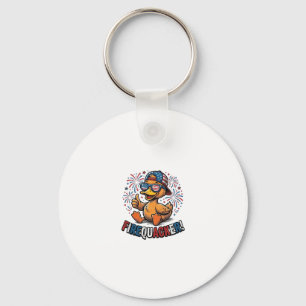 Porte-clés Conception de chemise vintage canard patriotique F