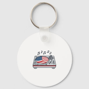 Porte-clés Conception de chemise vintage de musique de platin