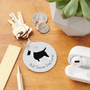 Porte-clés Conception de chien Bull Terrier sur fond de n'imp