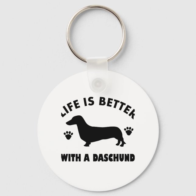 Porte-clés conception de chien daschund (Recto)