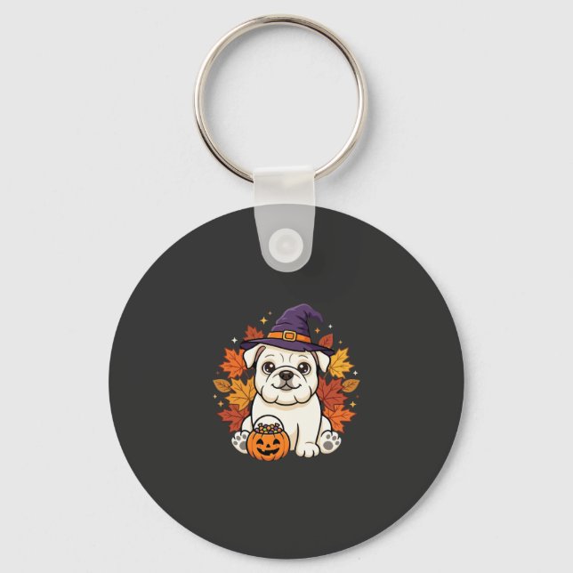 Porte-clés Conception de chien de citrouille d'Halloween de B (Recto)