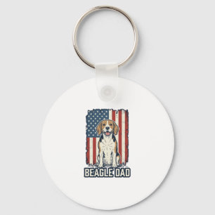 Porte-clés Conception de chien de gravure vintage patriotique