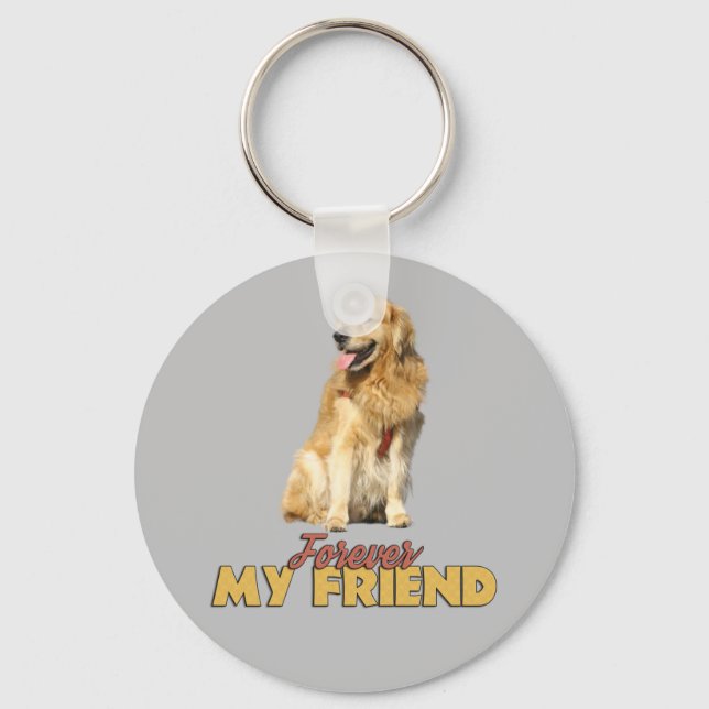 Porte-clés Conception de chien Retriever doré Forever My Frie (Recto)