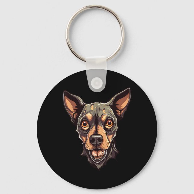 Porte-clés Conception de chien zombie Halloween drôle 2 (Recto)