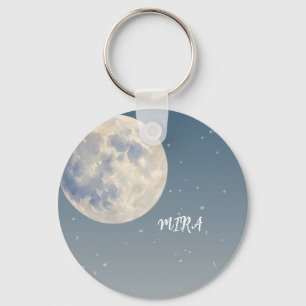 Porte-clés Conception de ciel bleu lune et nuages rêveurs