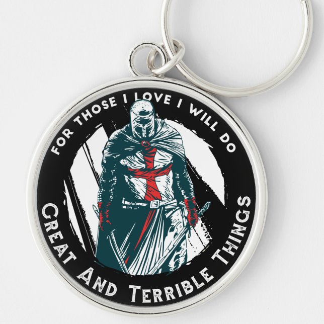 Porte-clés Conception de citation de chevalier courageux (Devant)