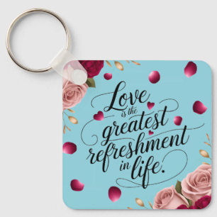 Porte-clés Conception de citation florale de rose élégante