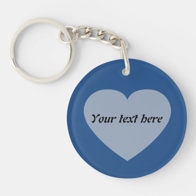 Porte-clés Conception de coeur de texte personnalisé simple (Devant)