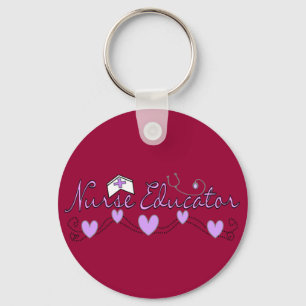 Porte-clés Conception de coeurs de rose d'éducatrice