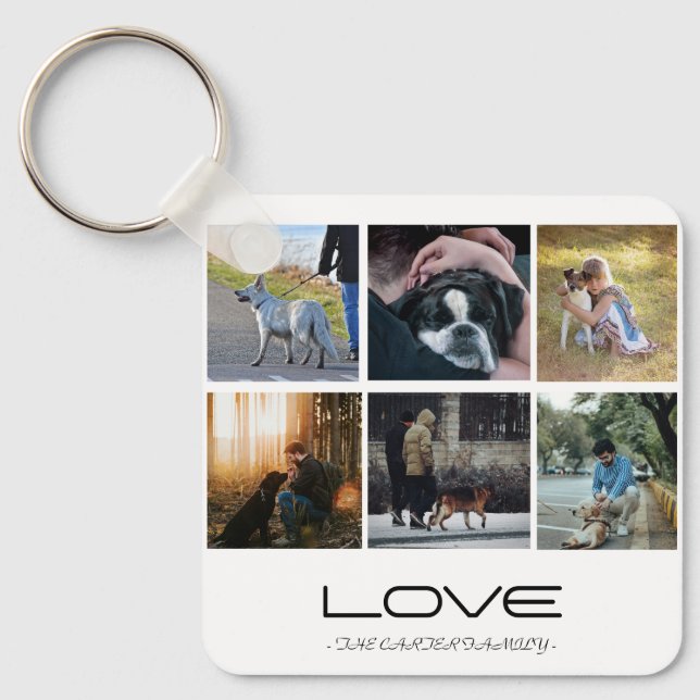 Porte-clés Conception de collage de portrait de famille Love  (Recto)