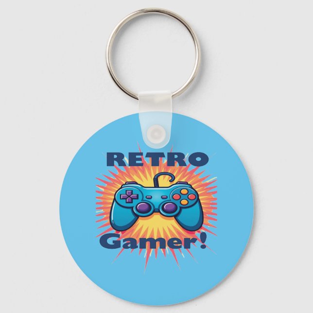 Porte-clés Conception de contrôleur de Gamer Retro pour le je (Recto)