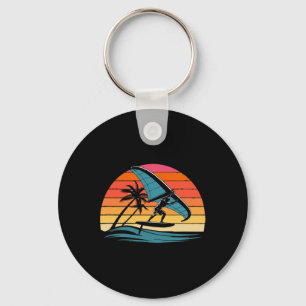 Porte-clés Conception de coucher de soleil rétro Wing Foiling