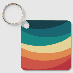 Porte-clés Conception de courbes de style rétro coloré