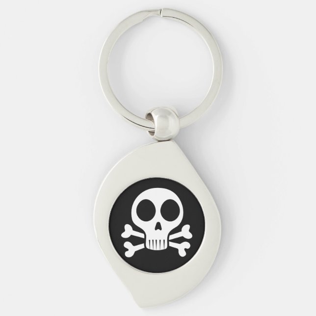 Porte-clés Conception de crâne de pirate (Devant)