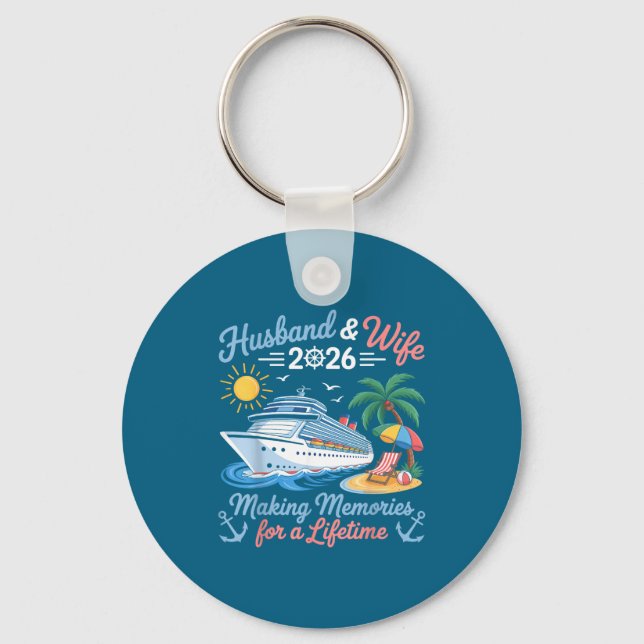 Porte-clés Conception de croisière pour couples créant des so (Recto)