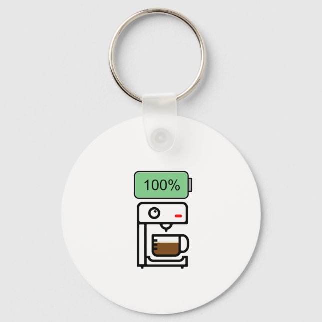 Porte-clés Conception de dépendance au café (Recto)