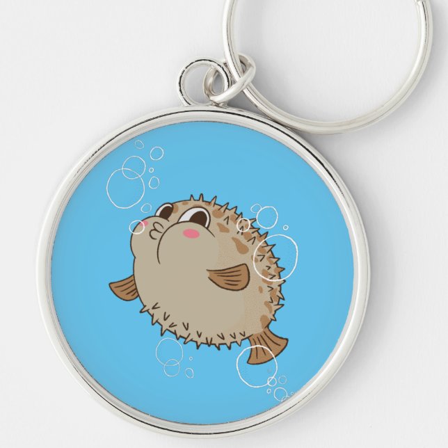 Porte-clés Conception de dessin animé de vie marine Fugu (Devant)
